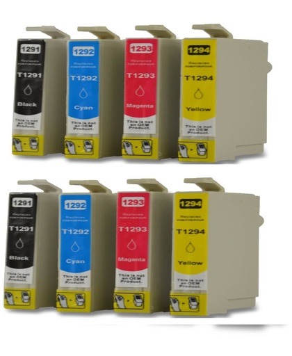 Compatible voor Epson T1291-T1294/T1295  Inktcartridge-set 8pak