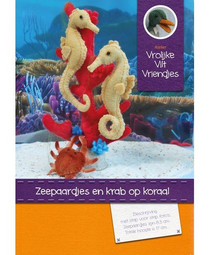 DIY wolvilt pakket: Zeepaardjes met krab op koraal