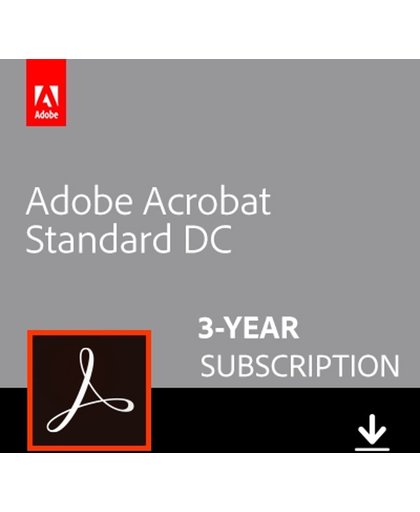 Adobe Acrobat Standard DC - 1 Gebruiker - 3 Jaar - Windows