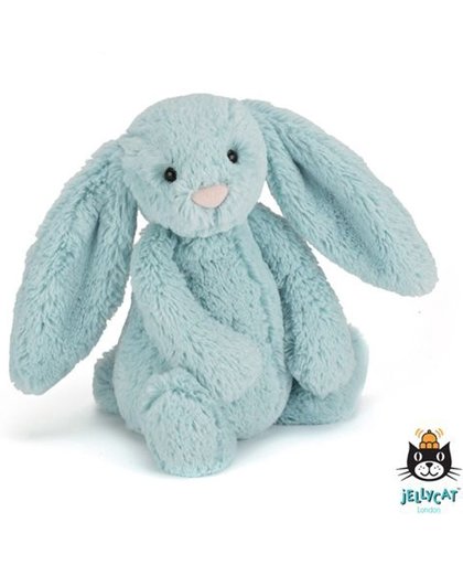 Jellycat - Konijn - Aqua - Medium - Knuffelkonijn - Bashful bunny  - Medium - Knuffel - 31 cm