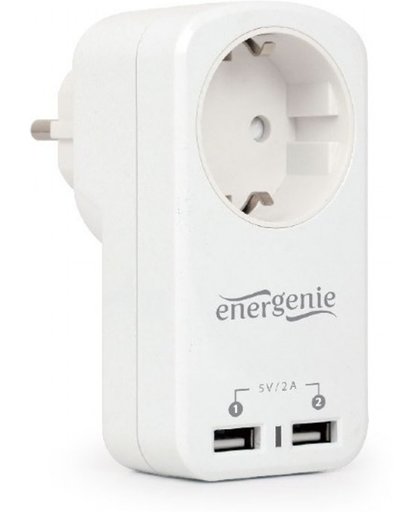 EnerGenie EG-ACU2-01-W - Oplaadadapter voor telefoons, 2x USB
