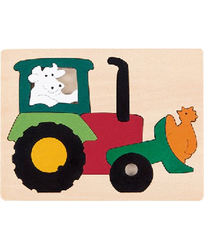 Houten puzzel tractor