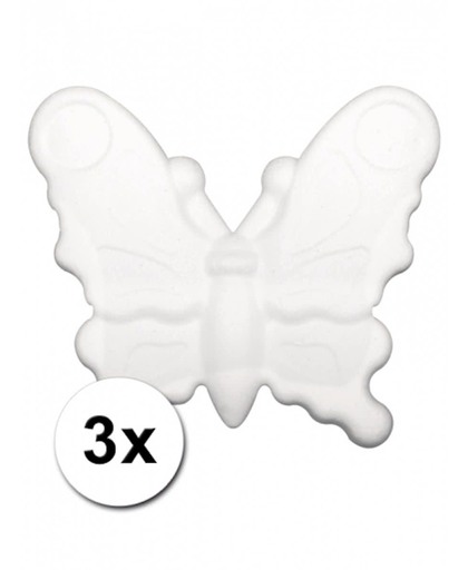 3 piepschuim vlinders 12,5 cm - Styropor figuren