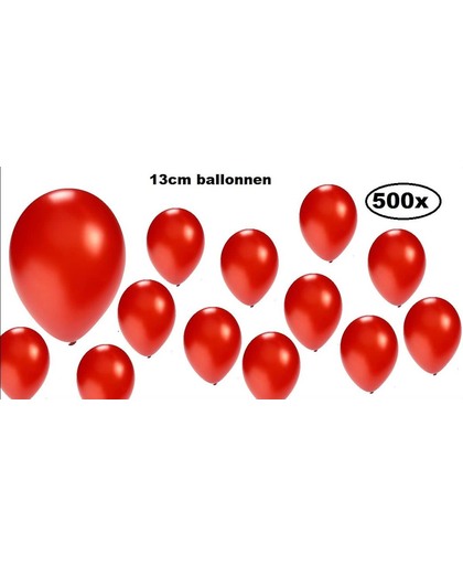 500x Mini ballon metallic Rood 5 inch (13cm)