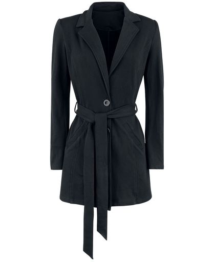 Forplay Jersey Coat Girls lange jas zwart