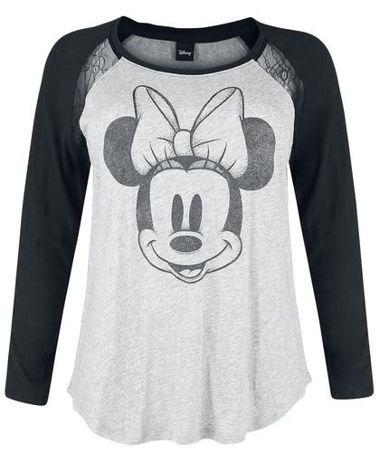 Mickey & Minnie Mouse Pointillismus Minni Girls longsleeve grijs gemêleerd-zwart