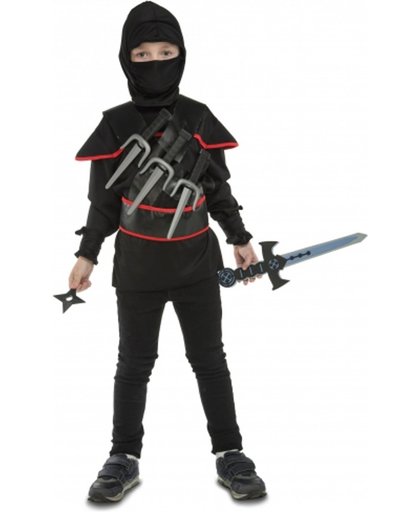 Zwart ninja kostuum met accessoires voor kinderen