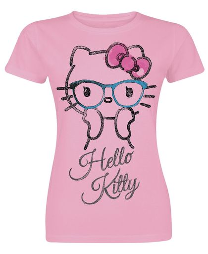 Hello Kitty Surprised Girls shirt lichtroze