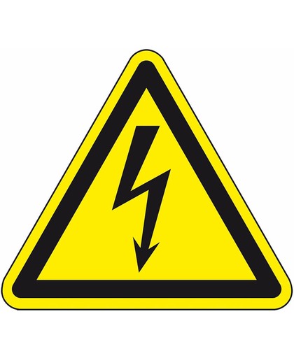 Waarschuwingssticker 'Waarschuwing voor elektrische spanning', ISO 7010, SL 200 mm