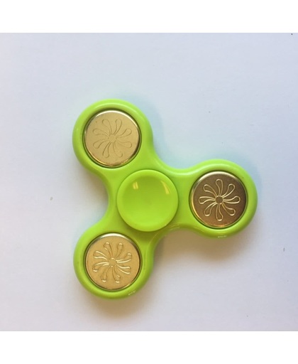 Fidget Spinner Licht groen met gouden lagers / Finger Spinner / Hand Spinner
