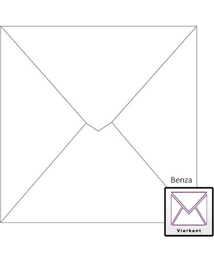 Benza Wenskaart Enveloppen - Vierkant 17 x 17 cm - Wit - 50 stuks