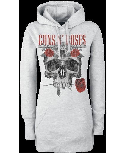 Guns N&apos; Roses Flower Skull Girls trui met capuchon grijs gemêleerd