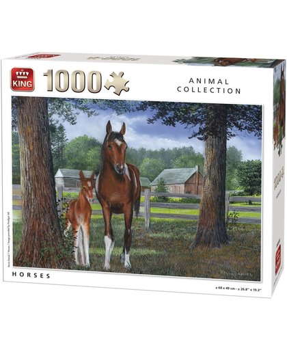 Horses -Paarden King Animal Collection Puzzel - 1000 Stukjes