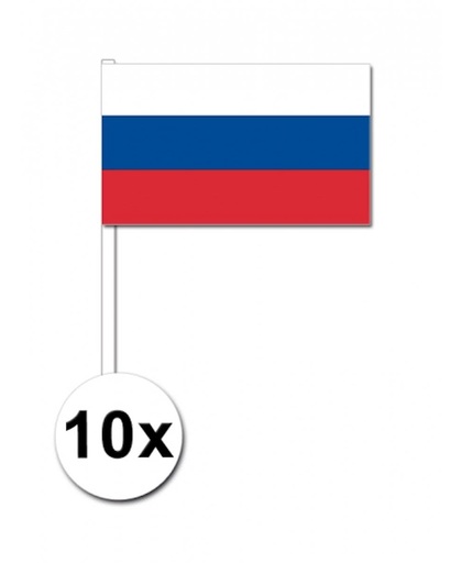 10 zwaaivlaggetjes Rusland 12 x 24 cm