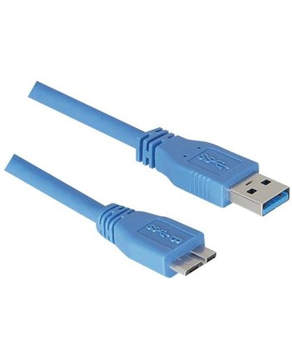 Tecline Micro USB 3.0/USB 3.0 1m 1m Micro-USB B USB A Mannelijk Mannelijk Blauw USB-kabel