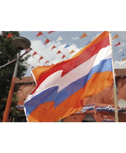 6 stuks: Polyester vlag XXL - Oranje - 200x300cm