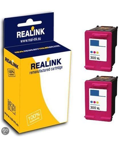 Merkloos - inktcartridge- Geschikt voor HP 300XL / CC644EE / CC643EE inktcartridge dubbelpak kleur (compatible)