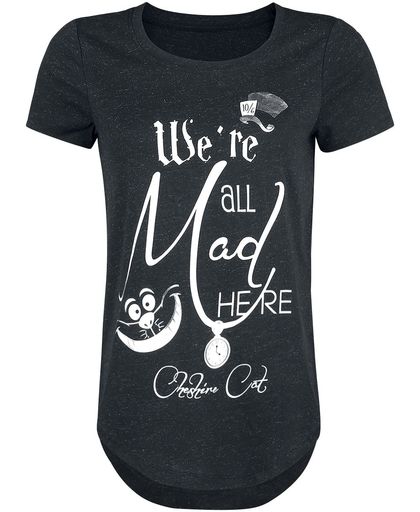 Alice in Wonderland We&apos;re All Mad Here Girls shirt zwart gemêleerd