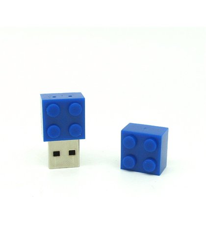 LeuksteWinkeltje USB stick 8 GB - Lego blokje - blauw