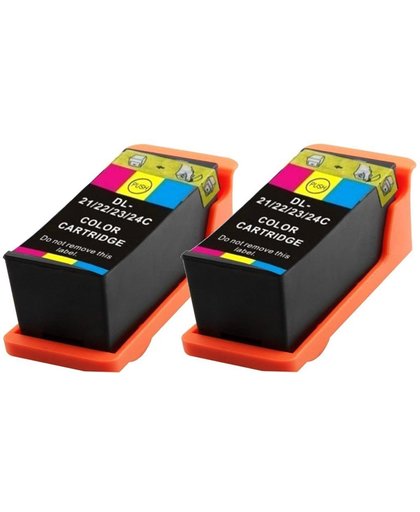 Compatible voor Dell Series 21 (22,23 en 24) InktBV® Inktcartridge-set 2pak. 2 Kleur