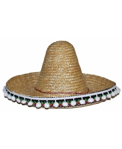 Stro sombrero 25 cm voor kinderen - Mexicaanse hoed