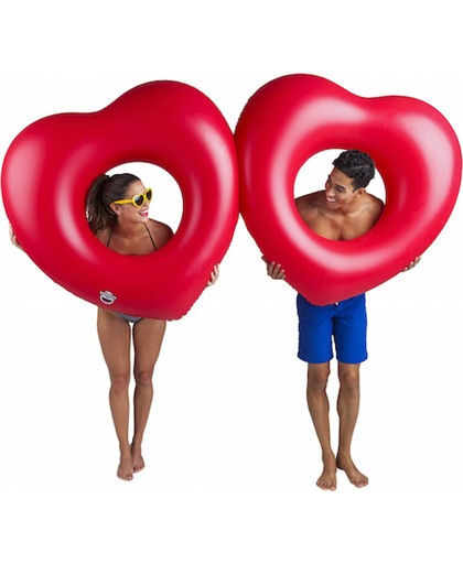 2 Harten Pool Float - Pool Float Two of Hearts - Big Mouth grote opblaas zwemband – 180 cm.