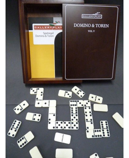 Domino en Toren in luxe houten doos