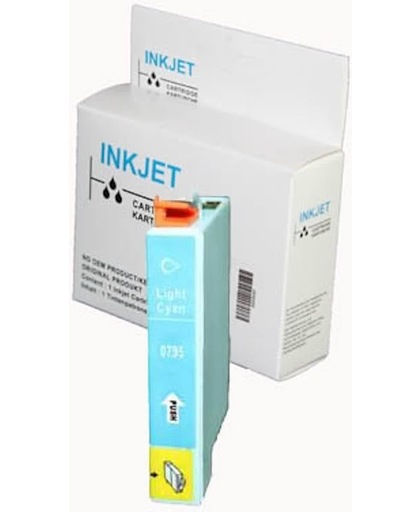 inkt cartridge voor Epson T0795 light cyan wit Label|Toners-en-inkt