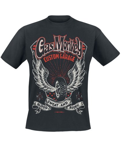 Gas Monkey Garage Custom Garage Wings T-shirt zwart