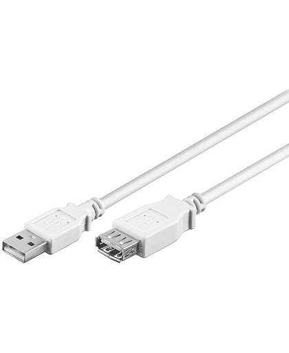 Witte USB2.0 verlengkabel USB-A - 5 meter
