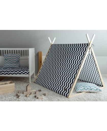 FUJL – Speeltent – Kinderspeeltent – kindertent – Speelhuis - Tent – Zwart / Wit Zigzag patroon