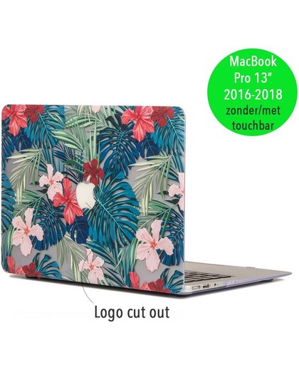Lunso - palmboom bladeren hardcase hoes - MacBook Pro Retina 13 inch (2016-2018) - rood
