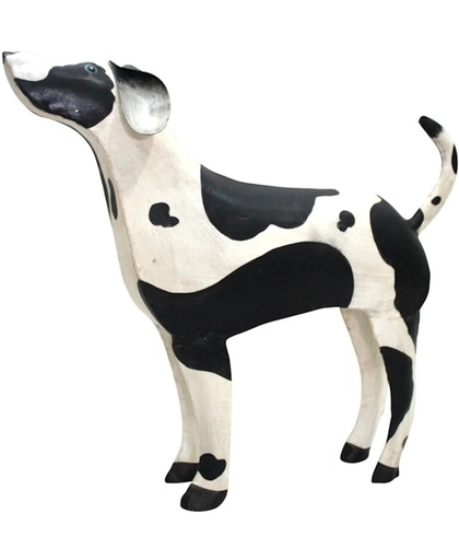 Spaarpot hond zwart wit van gerecycled metaal
