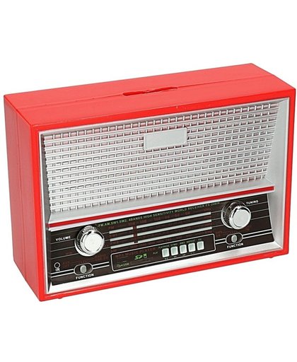 Rode radio spaarpot 18 cm