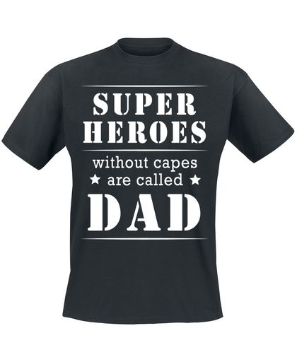 Superheroes Without Capes Are Called Dad T-shirt zwart