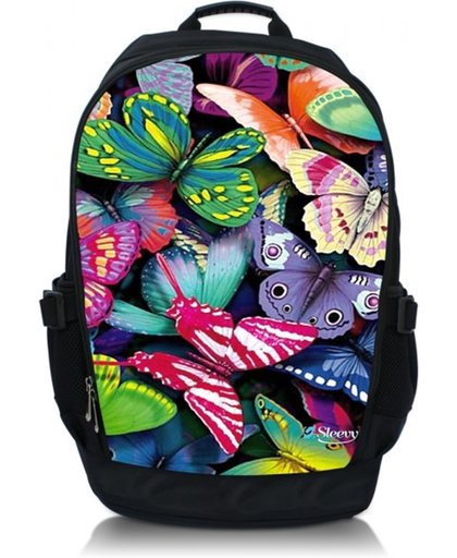 Laptop rugzak 17,3" kleurrijke vlinders - Sleevy
