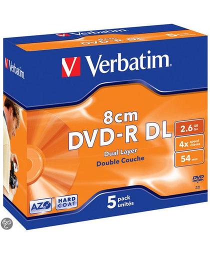 Verbatim DVD-R 8cm Dual Layer Matt Silver 2.6GB DVD-R 5stuk(s)