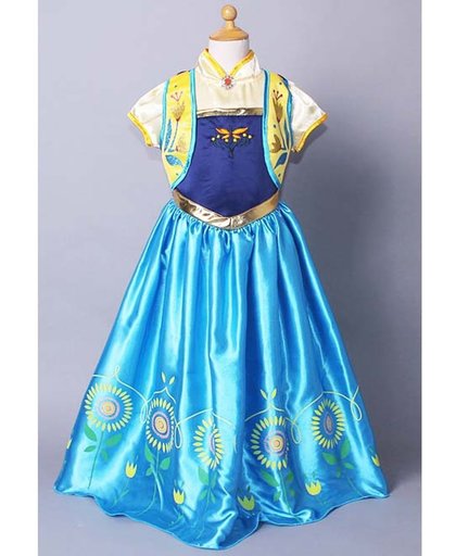 Prinses Anna kostuum, Zomerjurk met zonnebloemen maat 146