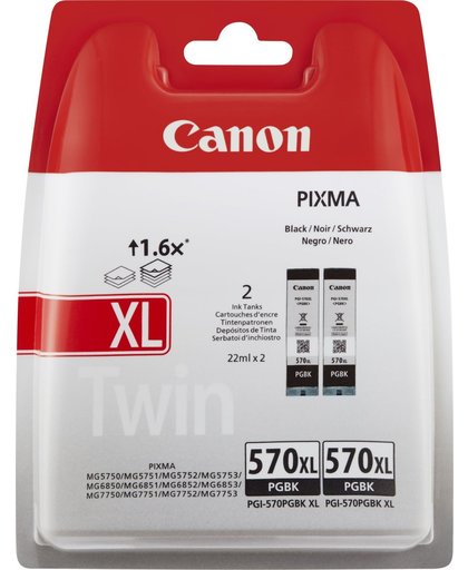 Canon PGI-570PGBK XL Twin inktcartridge Zwart Pigment 22 ml 500 pagina's