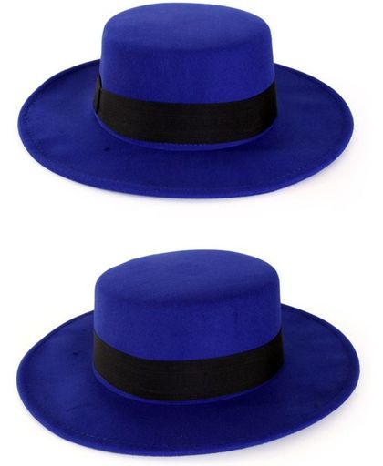 Spaanse hoed blauw met band