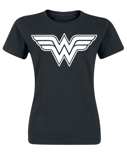 Wonder Woman Logo Girls shirt zwart