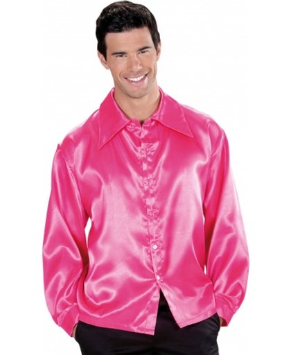 Roze satijnachtige overhemd voor heren