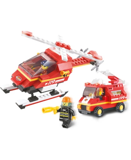 Sluban brandweerhelicopter en wagen, B0219