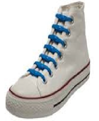 8 stuks Shoeps XL Skyblue blauwe elastische schoenveters