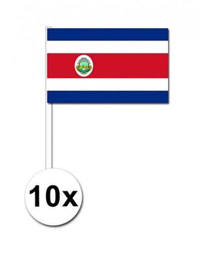 10 zwaaivlaggetjes Costa Rica 12 x 24 cm