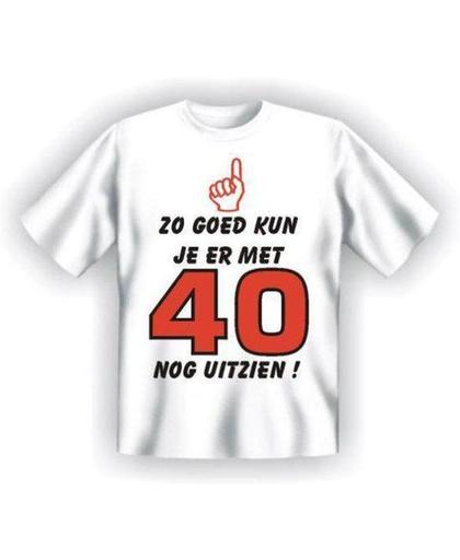 Benza T-Shirt - Zo goed kan je er met 40 nog uitzien! - (Leuk, Grappig, Mooi, Funny, Leeftijd, Jaar) - Maat XXL