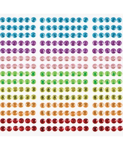 Zelfklevende edelstenen in regenboogkleuren   Leuke knutselspulletjes voor kinderen (120 stuks per verpakking)