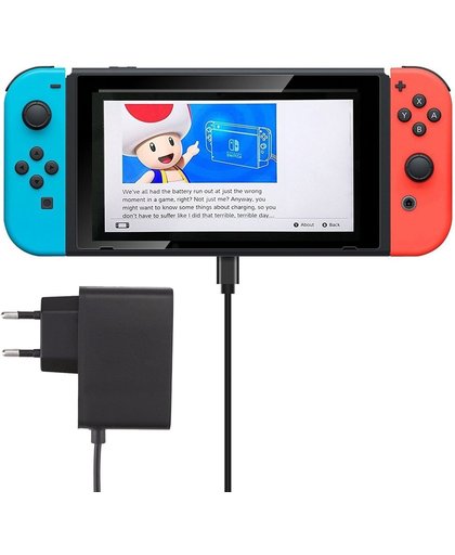 Shop4 - Nintendo Switch - Oplader Netstroom Reislader Zwart