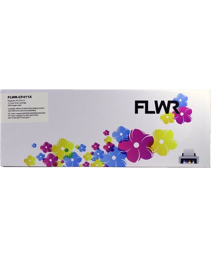 FLWR 410X cyaan (CF411X) geschikt voor HP
