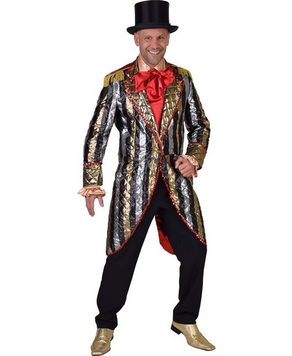 Luxe Circusdirecteur slipjas in goud, zilver en rood - Heren verkleedkleding maat M-L